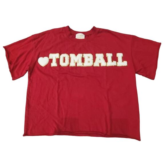 Judith March Tops - Judith March Short Sleeve Sweater Size S Cut Off Raw Hem Sequin Tomball Texas